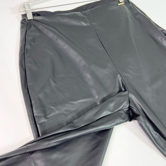 Fabletics Leggings Womens 1X Black Vegan High-Waisted Pebbled Leather Zip New - Picture 6 of 12